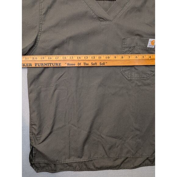 CARHARTT Men’s Scrub Top C15108 Sz Medium Gray Short Sleeves Pockets - Picture 4 of 9